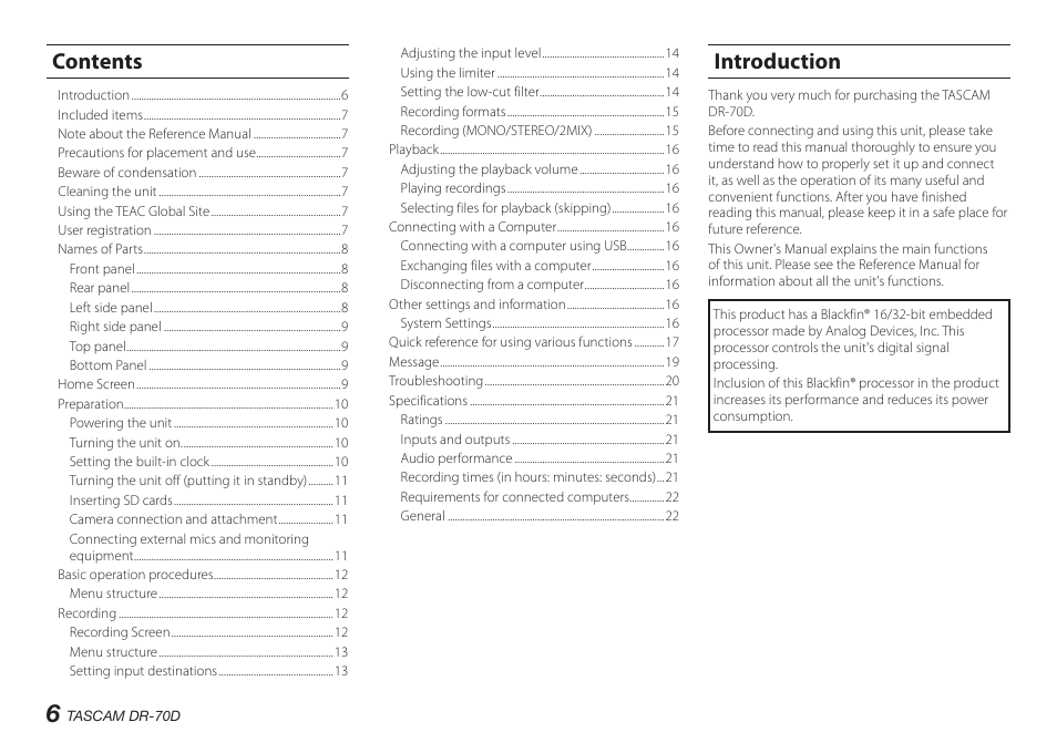 Teac DR-70D User Manual | Page 6 / 128