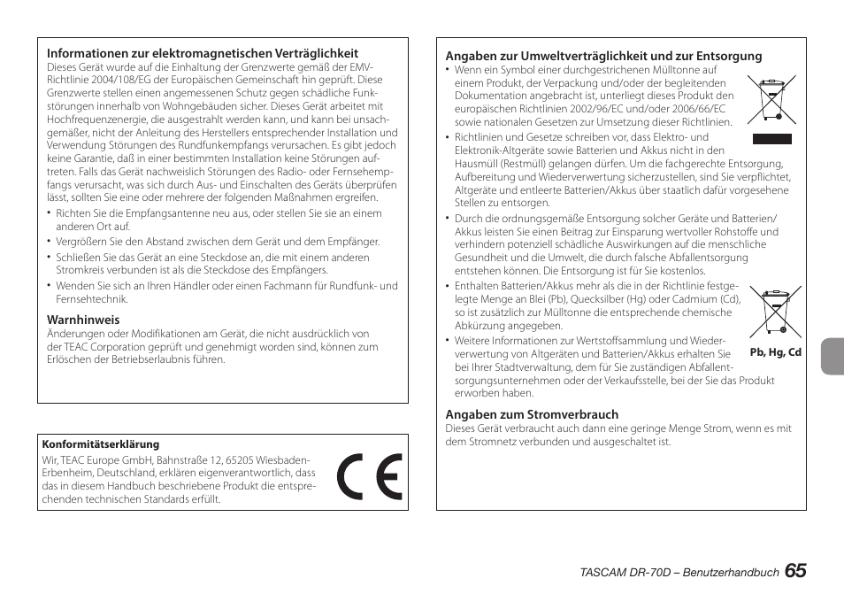 Teac DR-70D User Manual | Page 65 / 128
