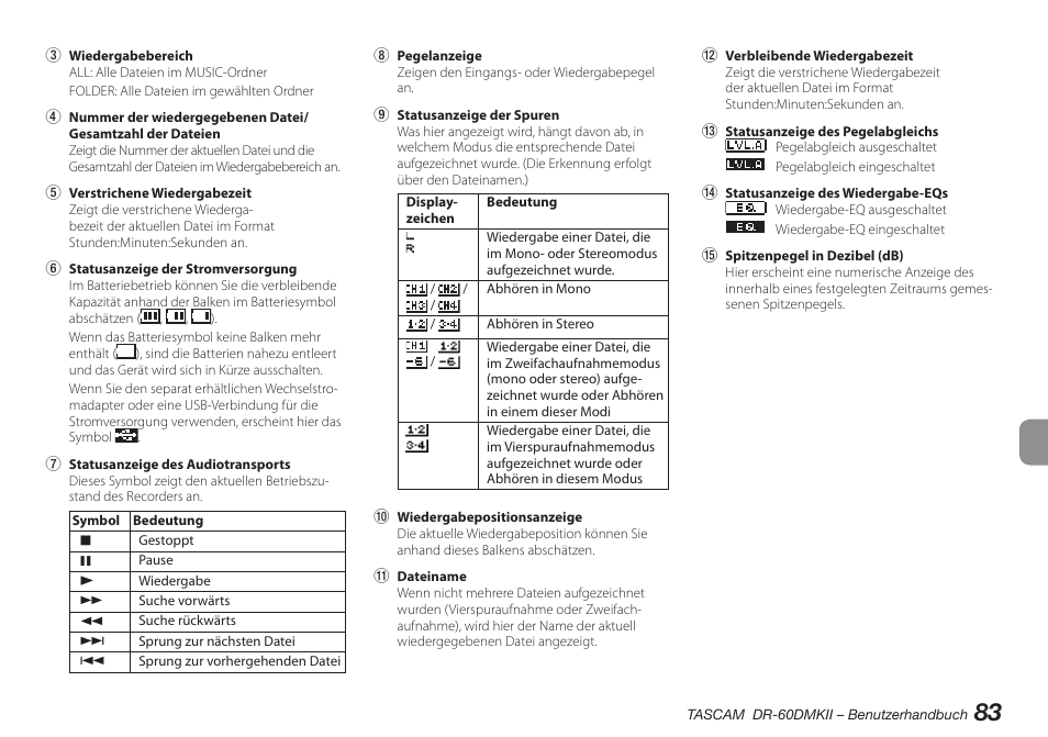 Teac DR-60DMKII User Manual | Page 83 / 152