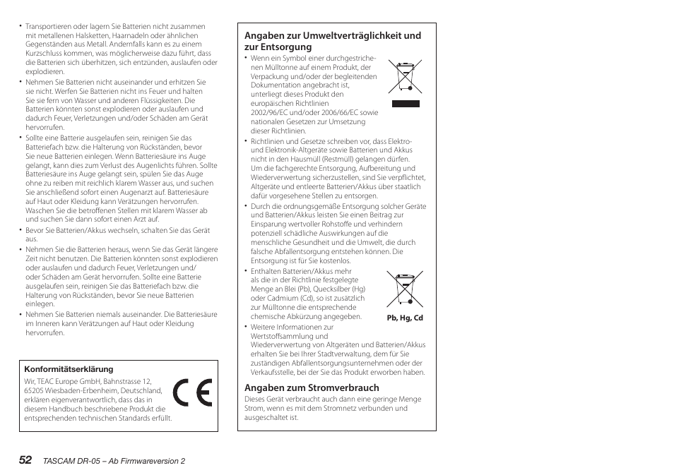 Teac DR-05 V.2.00 User Manual | Page 52 / 104