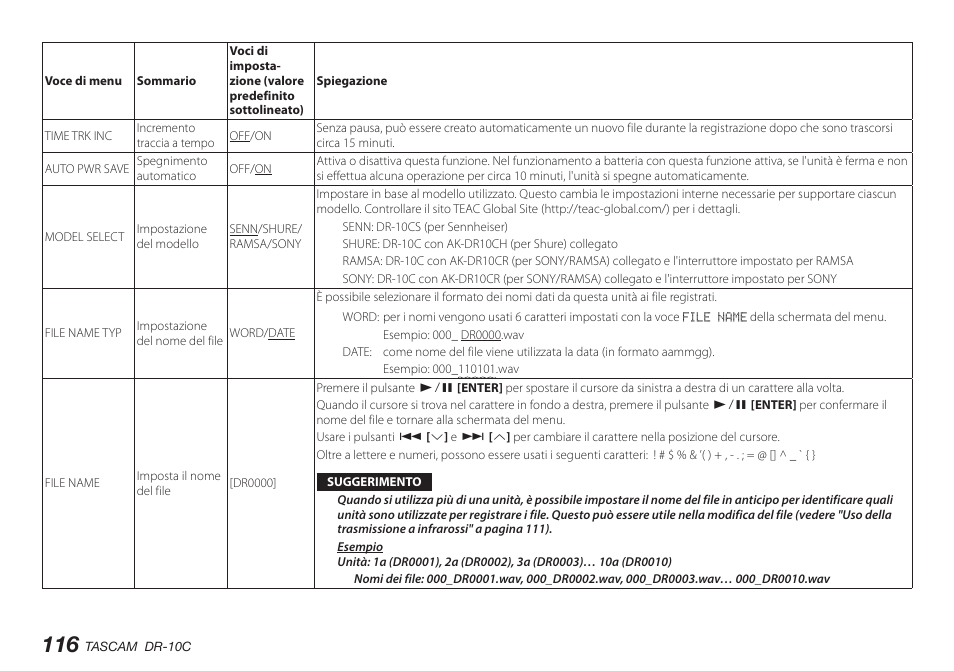 Teac DR-10C User Manual | Page 116 / 148