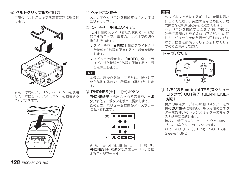 トップパネル | Teac DR-10C User Manual | Page 128 / 148