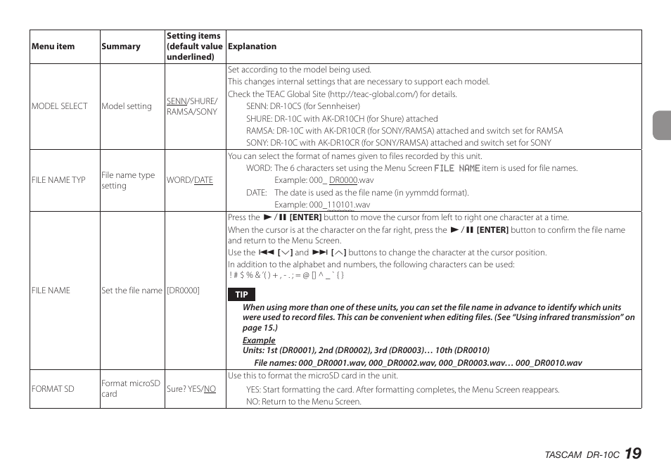 Teac DR-10C User Manual | Page 19 / 148