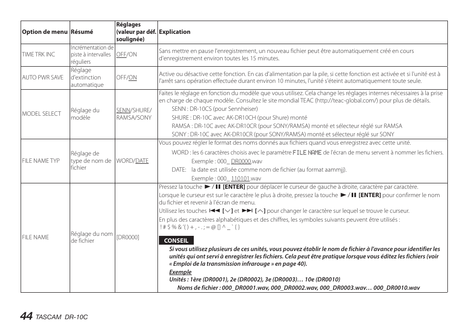 Teac DR-10C User Manual | Page 44 / 148