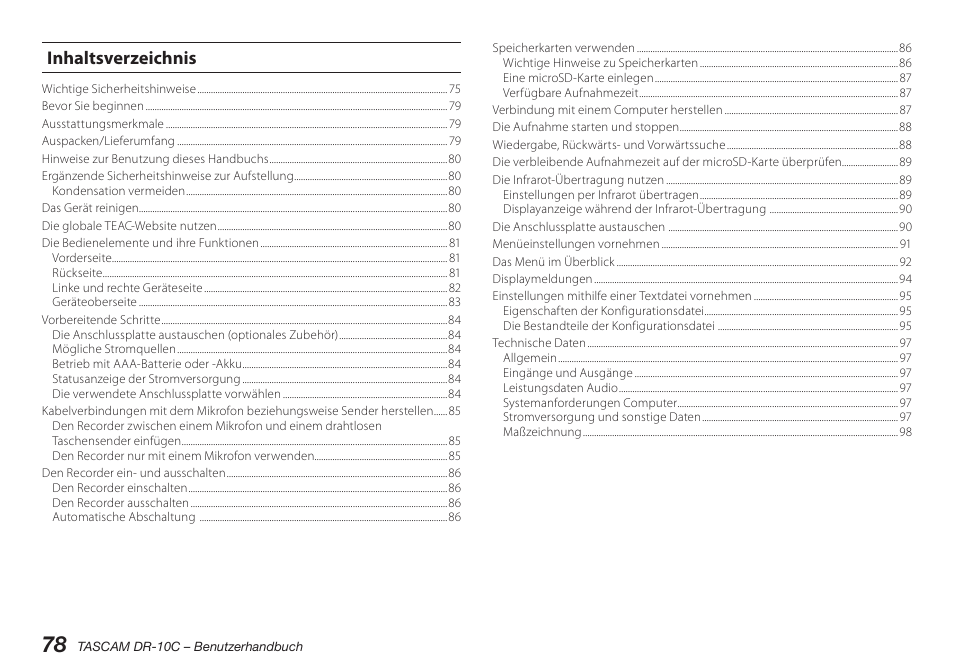 Teac DR-10C User Manual | Page 78 / 148