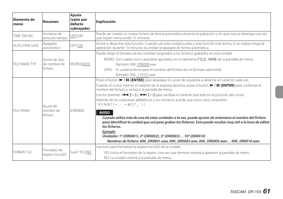 Teac DR-10X User Manual | Page 61 / 132