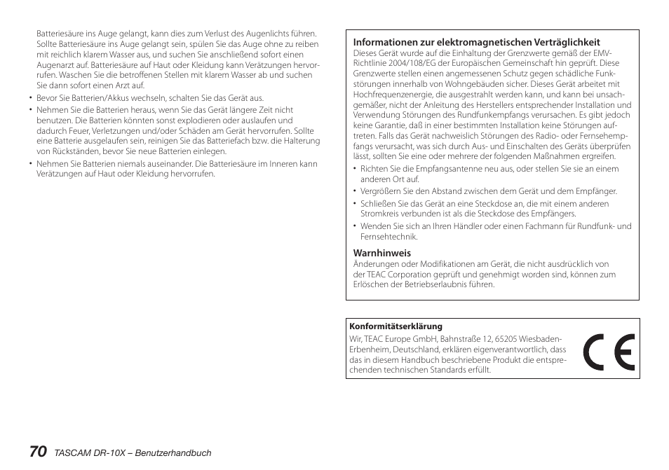 Teac DR-10X User Manual | Page 70 / 132
