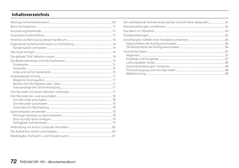 Teac DR-10X User Manual | Page 72 / 132