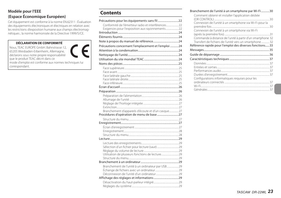 Teac DR-22WL User Manual | Page 23 / 112