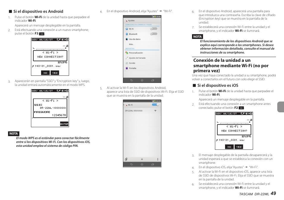 No por primera vez) | Teac DR-22WL User Manual | Page 49 / 112