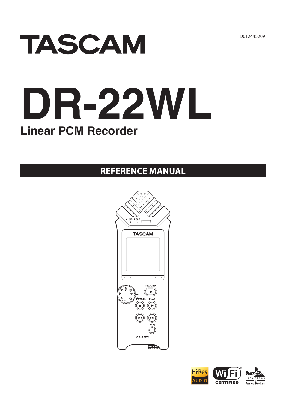 Teac DR-22WL Reference Manual User Manual | 44 pages