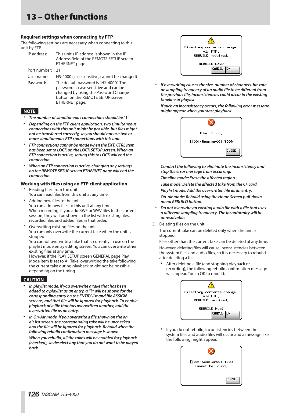 13 – other functions | Teac HS-4000 User Manual | Page 126 / 152