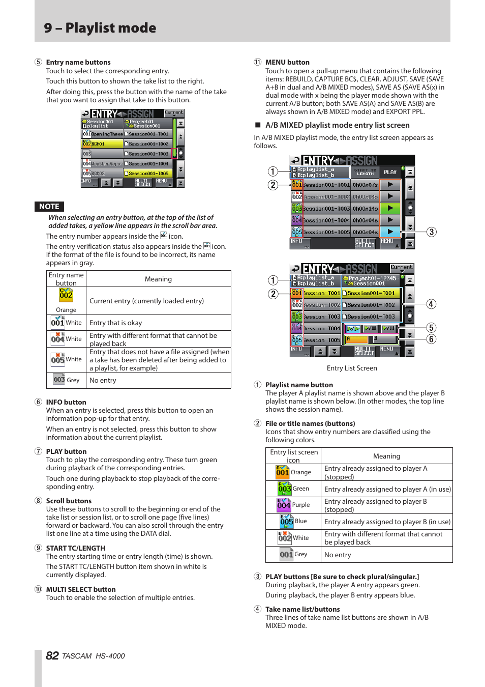 9 – playlist mode | Teac HS-4000 User Manual | Page 82 / 152