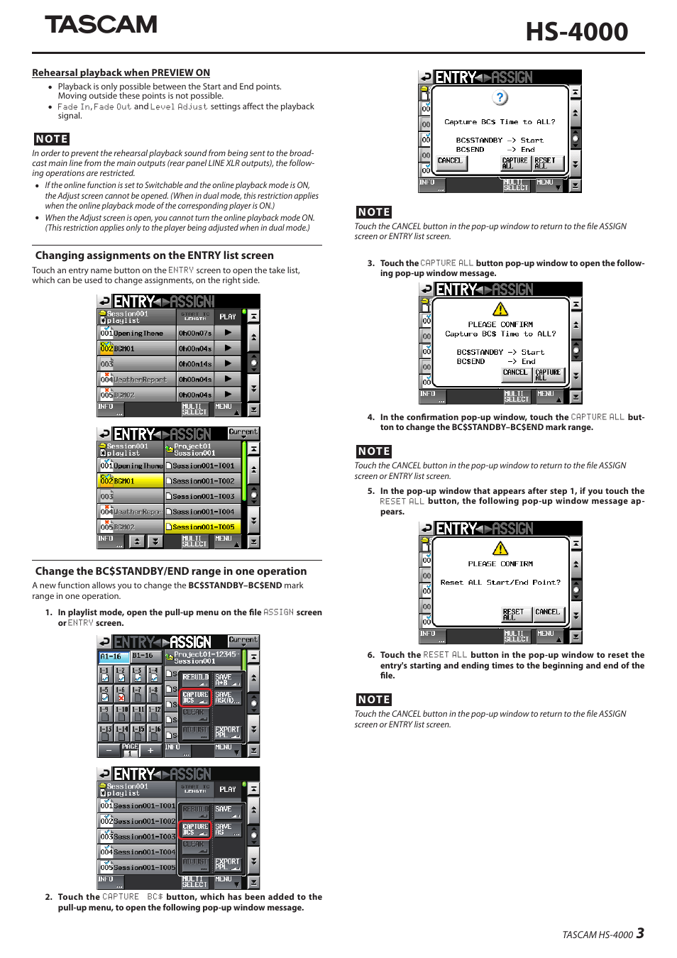 Hs-4000 | Teac HS-4000 Addendum V1.22 User Manual | Page 3 / 12