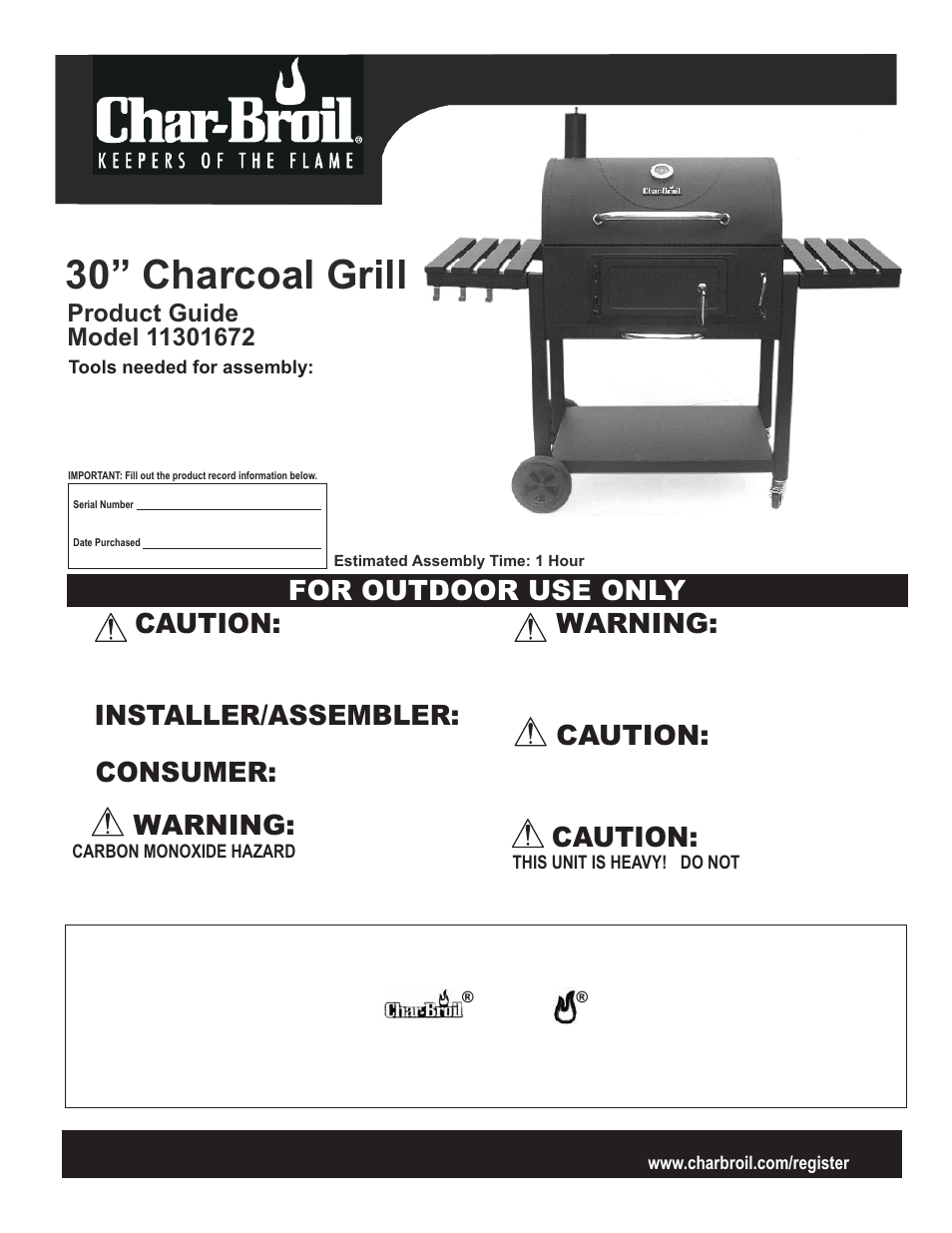 Char-Broil 11301672 User Manual | 20 pages