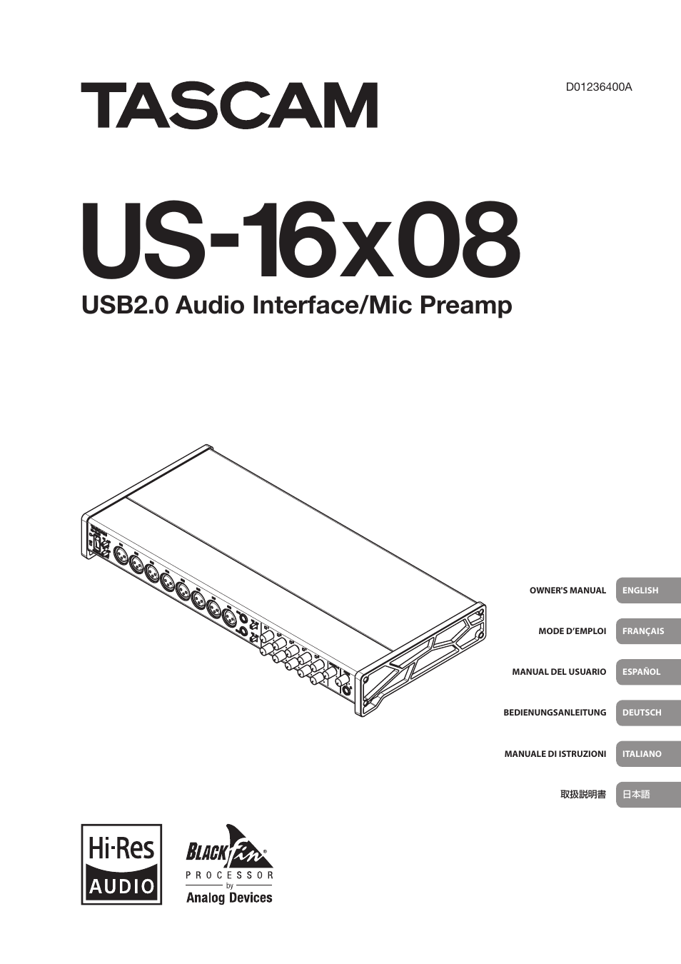 Teac US-16X08 User Manual | 92 pages