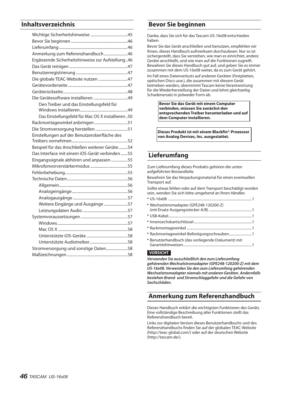 Teac US-16X08 User Manual | Page 46 / 92