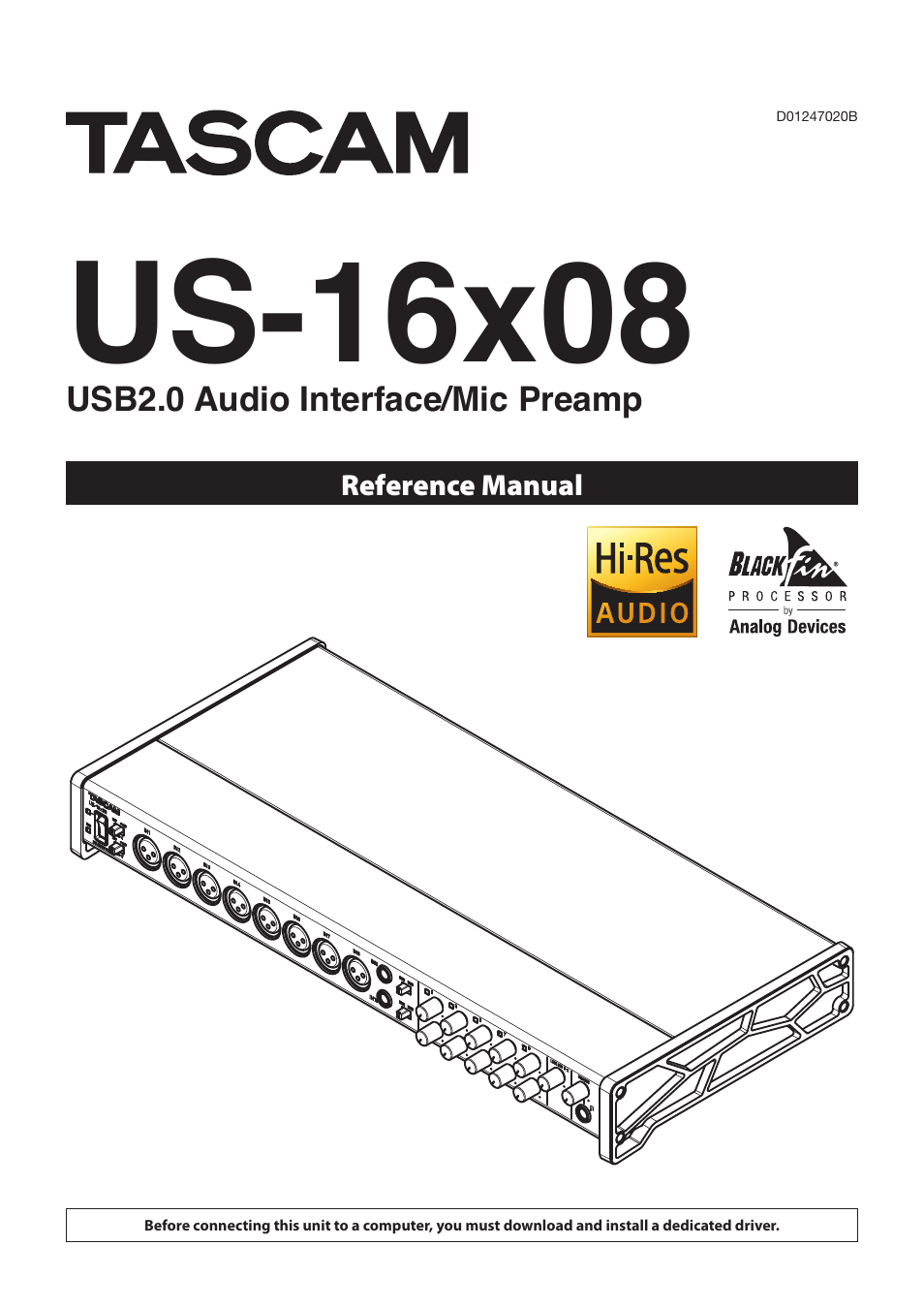 Teac US-16X08 Reference Manual User Manual | 34 pages