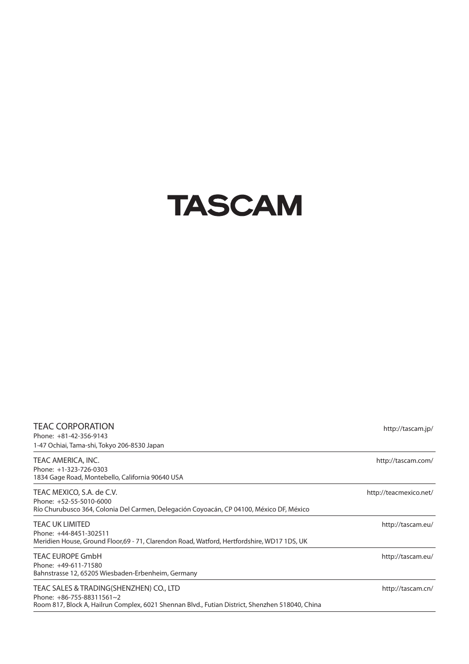 Teac corporation | Teac US-16X08 Reference Manual User Manual | Page 34 / 34