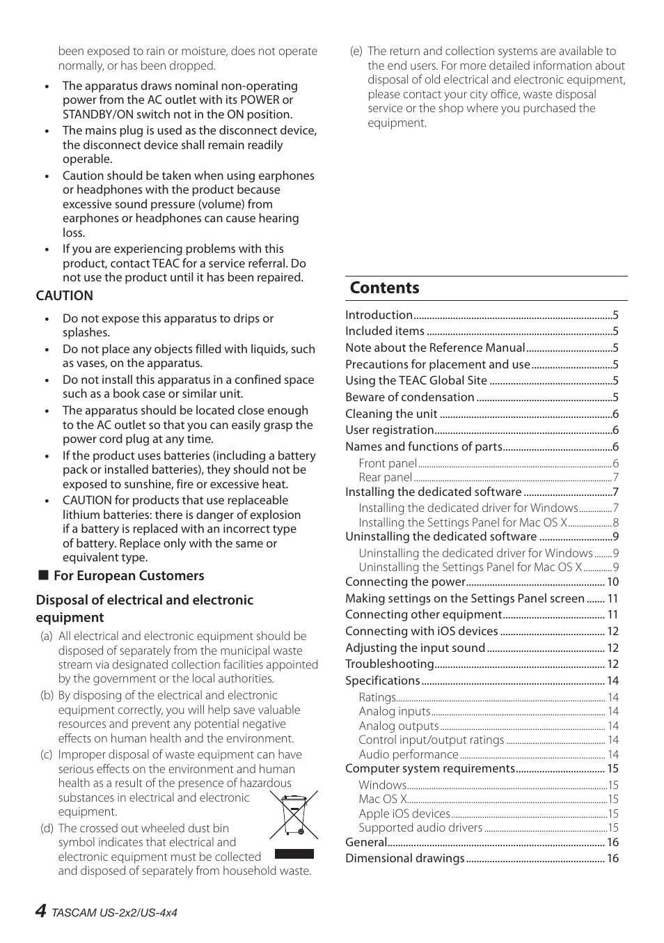 Teac US-2X2 User Manual | Page 4 / 88