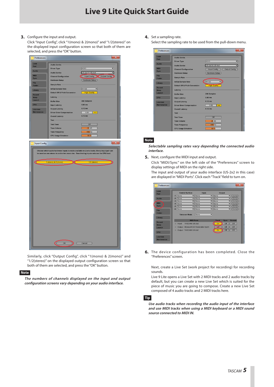 Live 9 lite quick start guide | Teac Live 9 Lite User Manual | Page 5 / 9