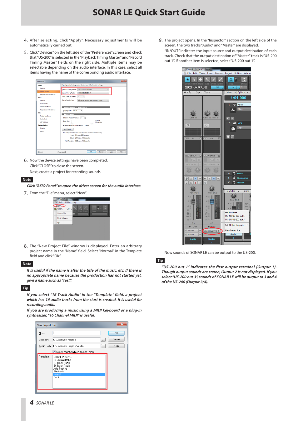 Sonar le quick start guide | Teac SONAR LE User Manual | Page 4 / 6