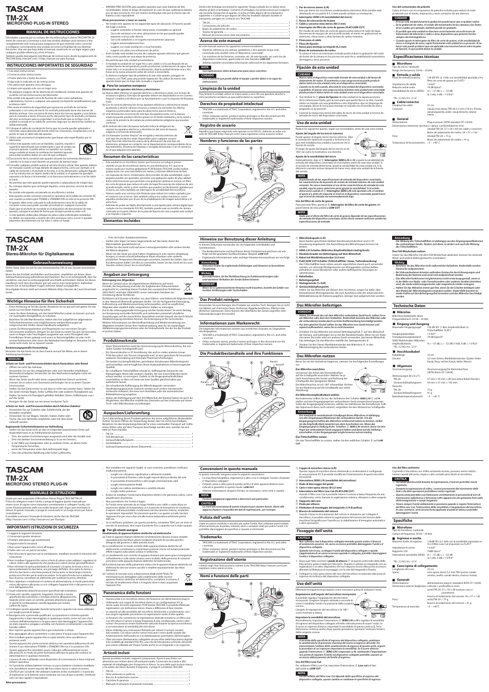 Tm-2x | Teac TM-2X User Manual | Page 2 / 2