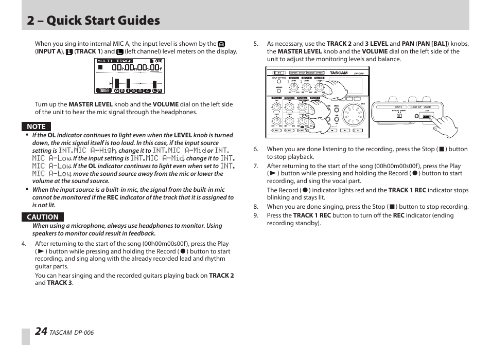 2 – quick start guides | Teac DP-006 User Manual | Page 24 / 104