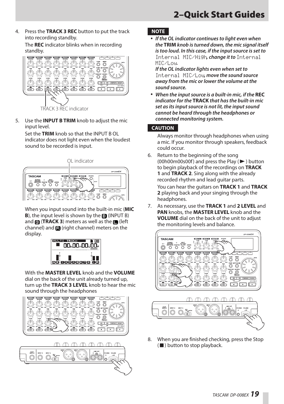 2–quick start guides | Teac DP-008EX User Manual | Page 19 / 92