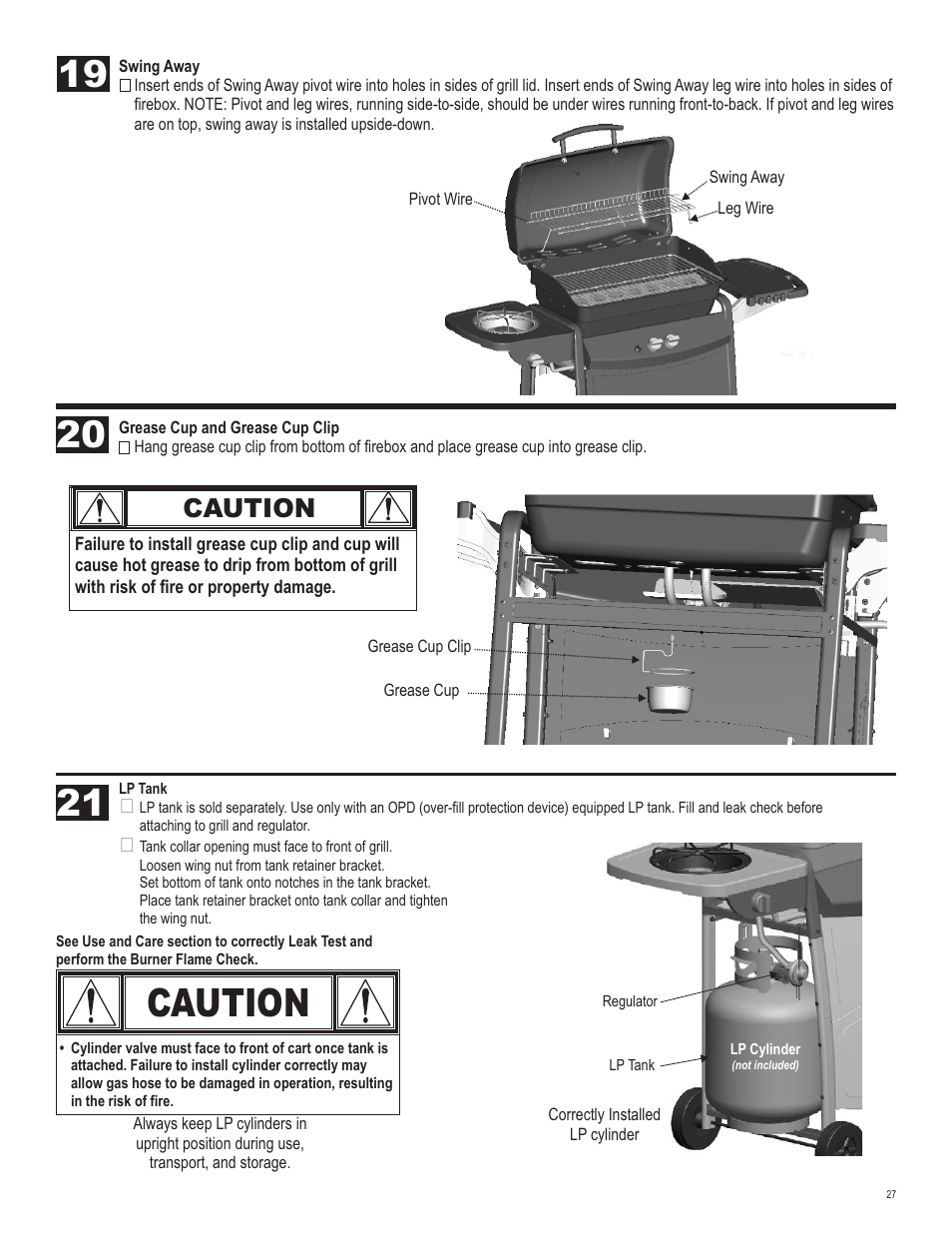 Caution | Char-Broil 463720110 User Manual | Page 27 / 32