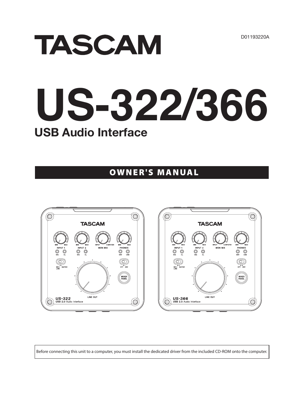 Teac US-322 User Manual | 35 pages