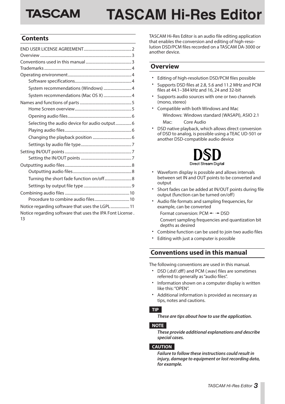 Teac Hi-Res Editor User Manual | Page 3 / 14