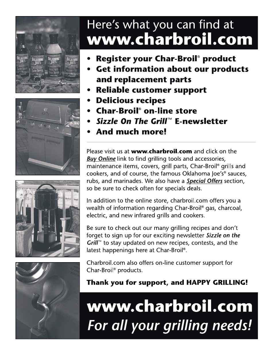 Char-Broil 463821909 User Manual | Page 28 / 28