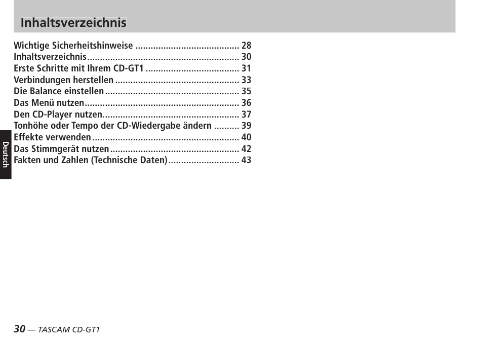 Teac CD-GT1 User Manual | Page 30 / 68