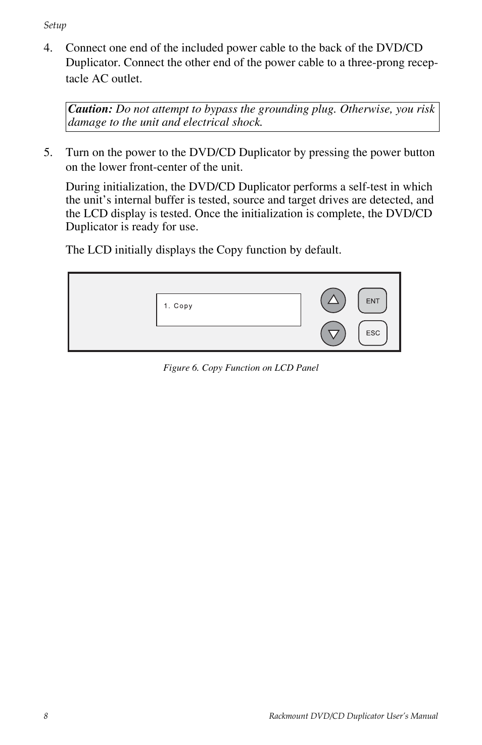 Figure 6. copy function on lcd panel | Teac DV-W14R User Manual | Page 16 / 48