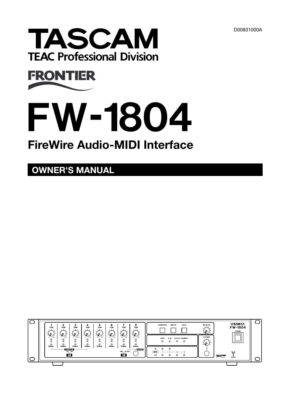 Teac FW-1804 User Manual | 20 pages