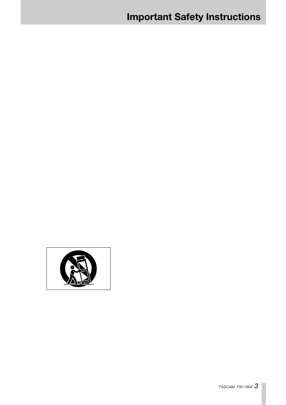 Important safety instructions | Teac FW-1804 User Manual | Page 3 / 20