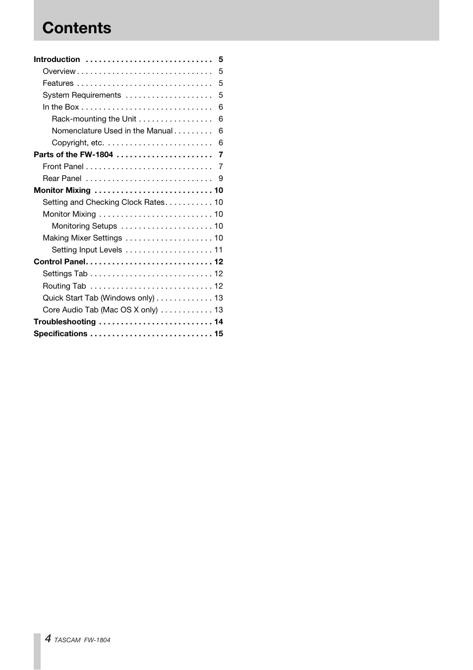 Teac FW-1804 User Manual | Page 4 / 20