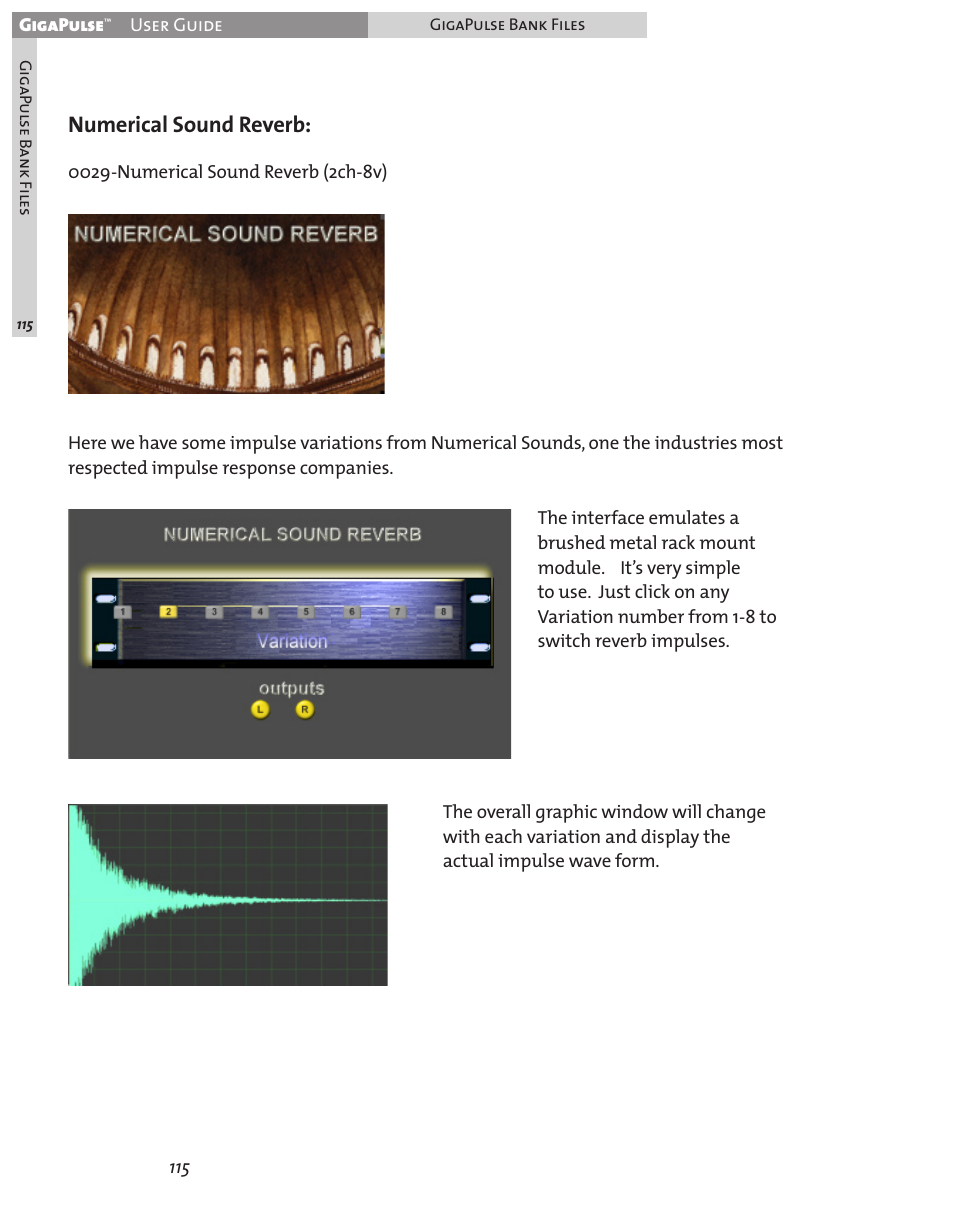 Numerical sound reverb | Teac GigaPulse User Manual | Page 115 / 191