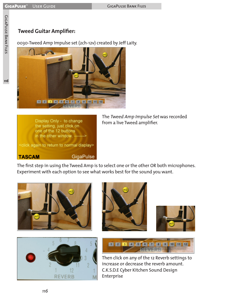 Tweed guitar ampliﬁer | Teac GigaPulse User Manual | Page 116 / 191