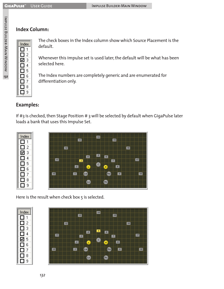 Index column, Examples | Teac GigaPulse User Manual | Page 132 / 191