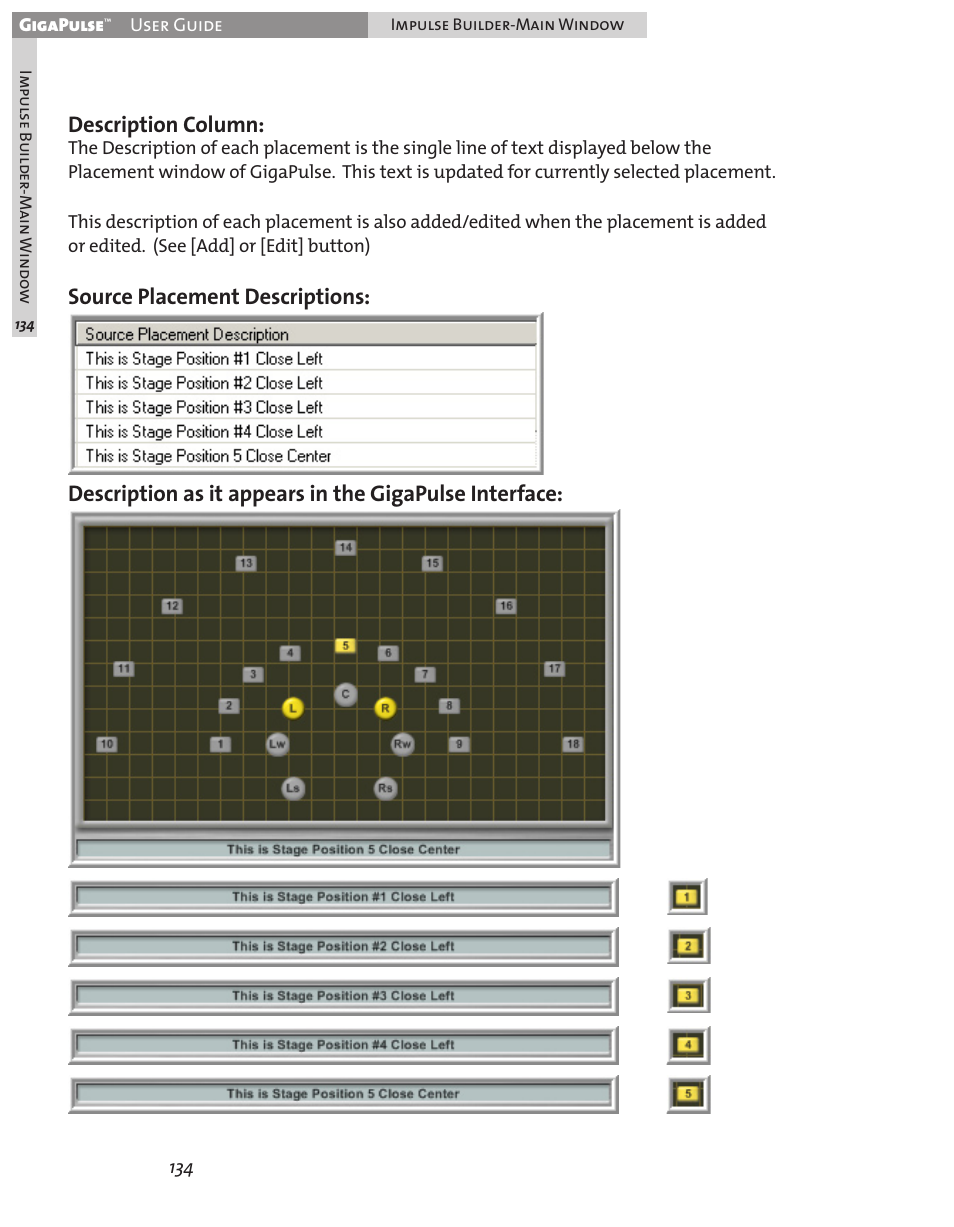 Description column | Teac GigaPulse User Manual | Page 134 / 191