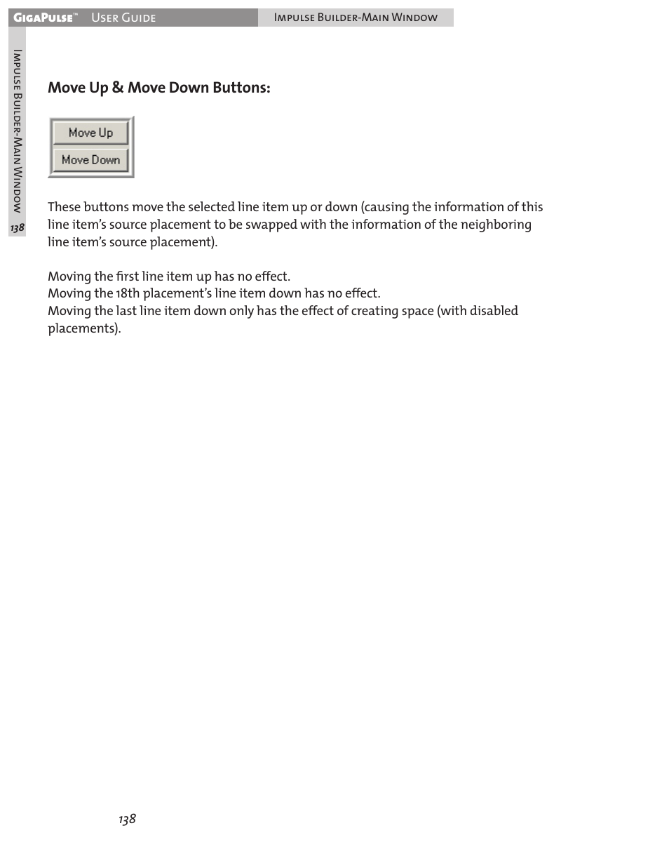 Move up & move down buttons | Teac GigaPulse User Manual | Page 138 / 191