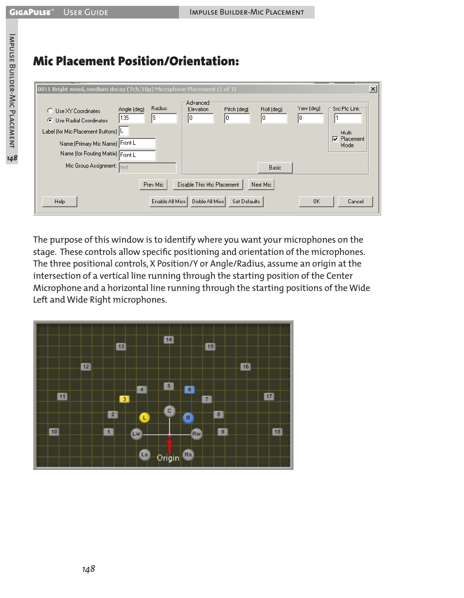 Mic placement position/orientation | Teac GigaPulse User Manual | Page 148 / 191