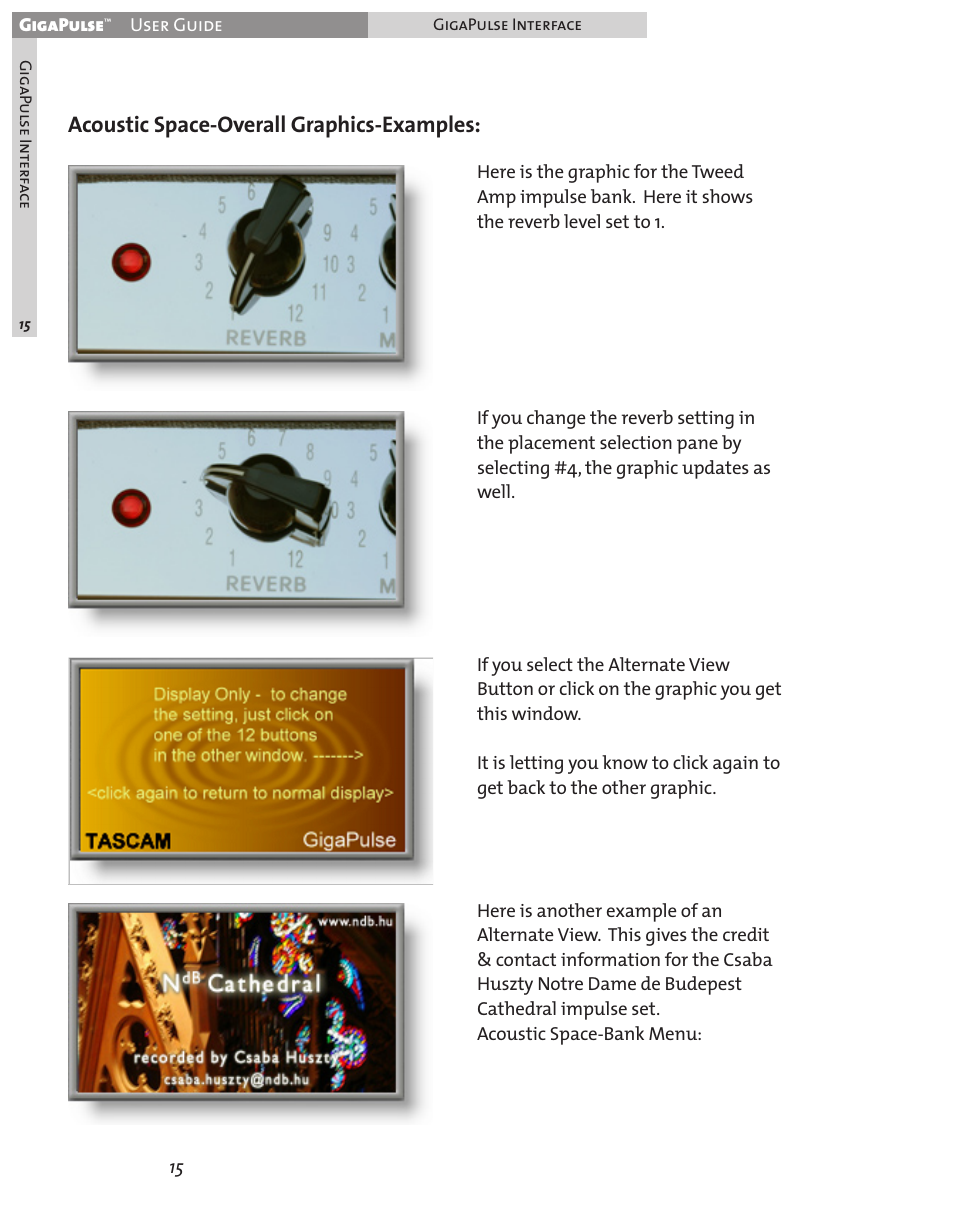 Acoustic space-overall graphics-examples | Teac GigaPulse User Manual | Page 15 / 191