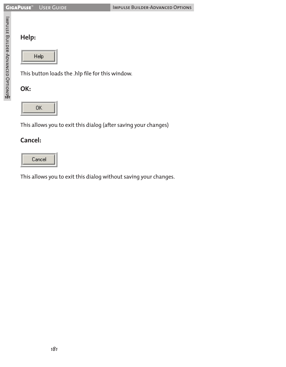 Help, Ok: cancel | Teac GigaPulse User Manual | Page 181 / 191