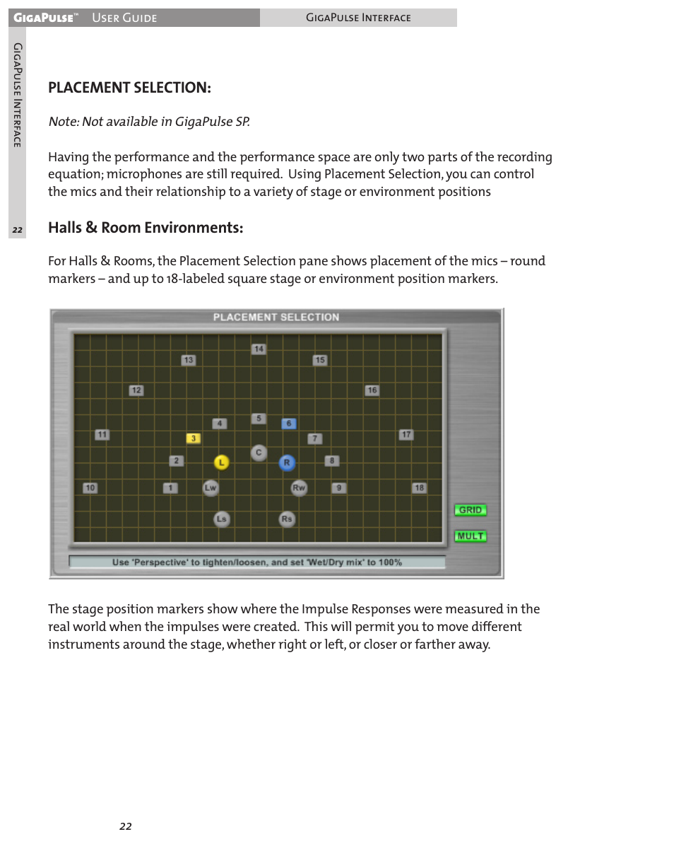 Placement selection, Halls & room environments | Teac GigaPulse User Manual | Page 22 / 191