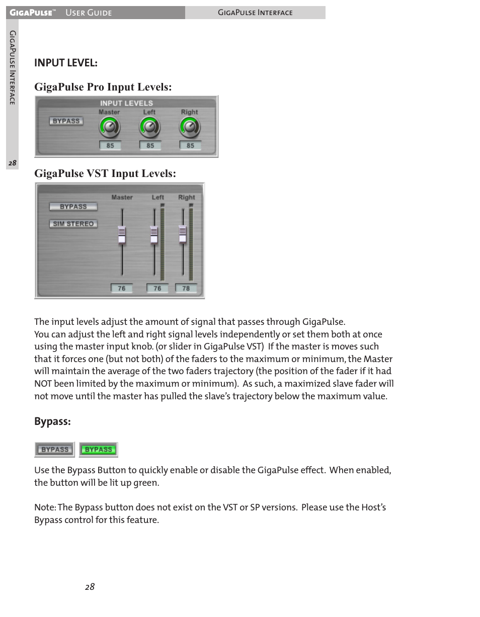 Bypass | Teac GigaPulse User Manual | Page 28 / 191