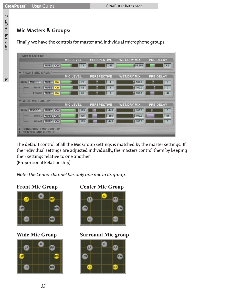 Mic masters & groups | Teac GigaPulse User Manual | Page 35 / 191