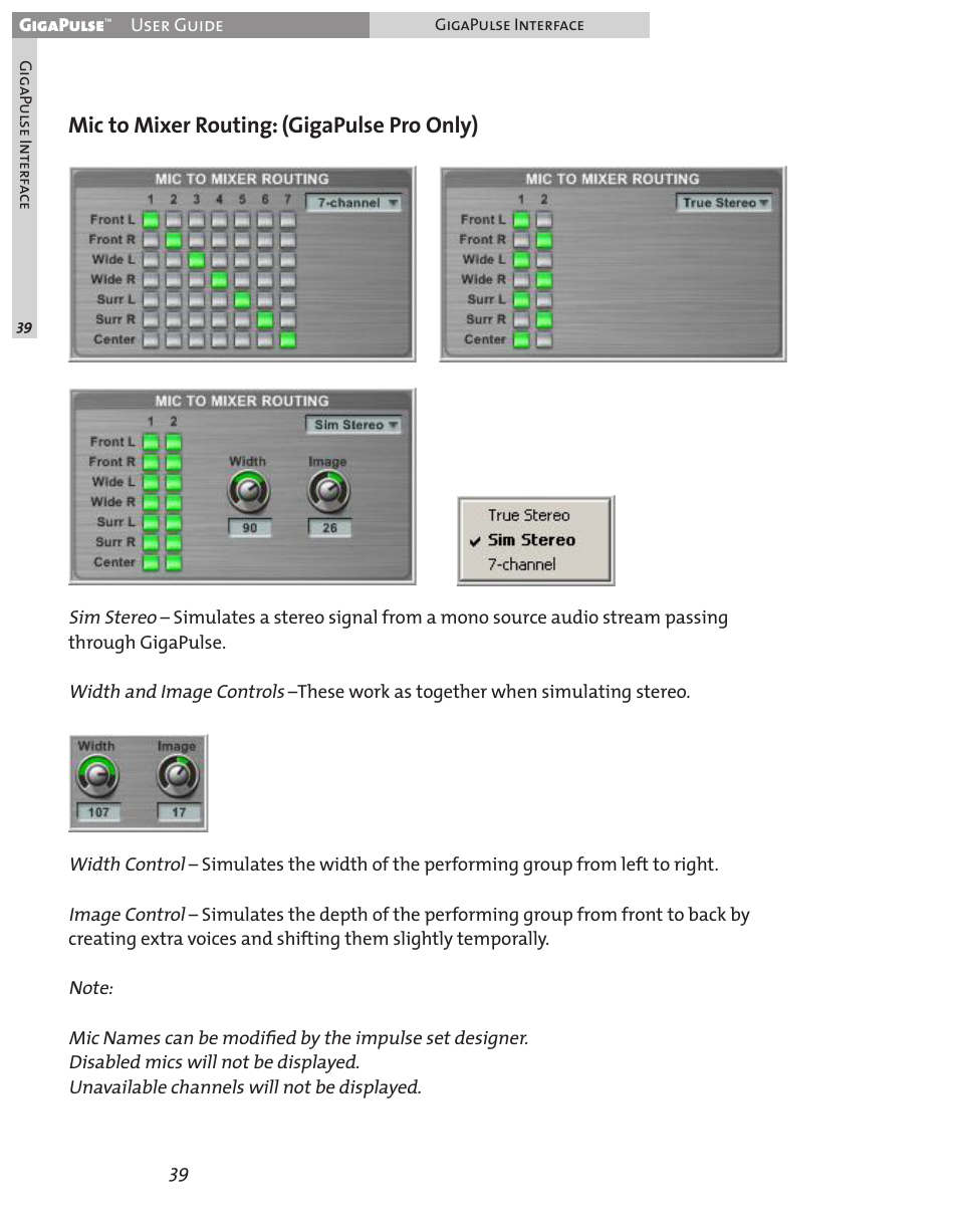 Mic to mixer routing: (gigapulse pro only) | Teac GigaPulse User Manual | Page 39 / 191